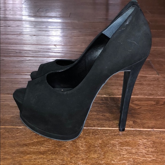 Topshop black platform peep toe - Picture 3 of 5